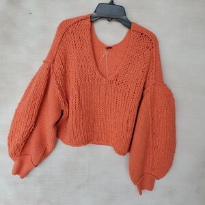 NWT Free People Sea Bright Sweater Orange